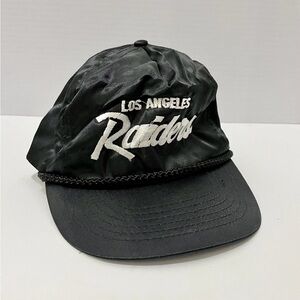 Vintage Los Angeles Raiders NFL Rope Hat Nylon AmaPro Adjustable Zippered Black